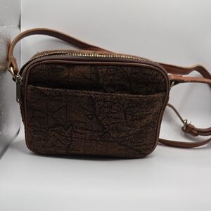 Patricia Nash Brown Crossbody Bag Old World Map